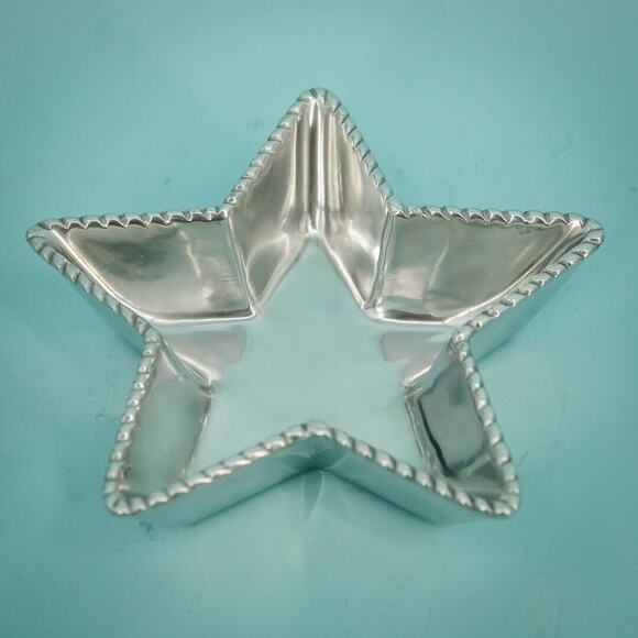 Vintage 2003 ARTHUR COURT Braided Star Aluminum Handcrafted Bowl Candy Dish - Picture 1 of 4